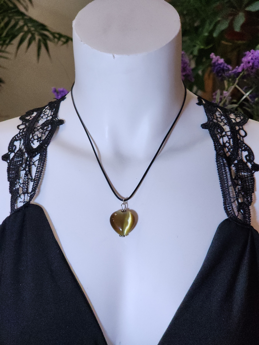 Tiger Eye Heart Pendant Necklace
